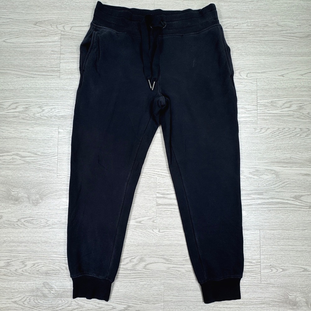 Athleta‎ Womens Joggers Balance Fleece Black SP Small Petite Pockets Drawstring